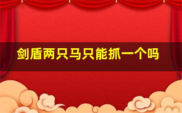 剑盾两只马只能抓一个吗