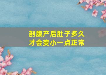 剖腹产后肚子多久才会变小一点正常