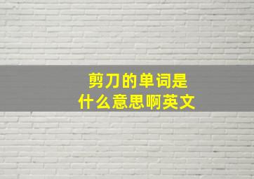 剪刀的单词是什么意思啊英文