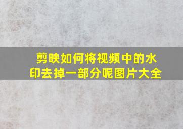 剪映如何将视频中的水印去掉一部分呢图片大全