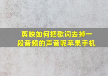 剪映如何把歌词去掉一段音频的声音呢苹果手机