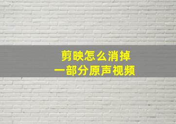 剪映怎么消掉一部分原声视频