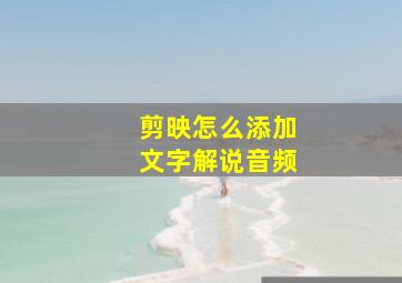 剪映怎么添加文字解说音频