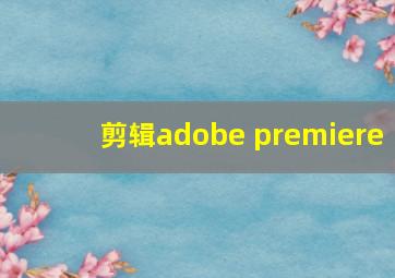 剪辑adobe premiere