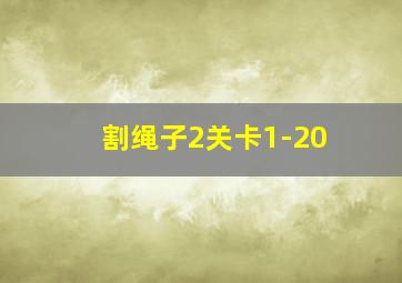 割绳子2关卡1-20