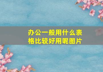 办公一般用什么表格比较好用呢图片