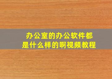 办公室的办公软件都是什么样的啊视频教程