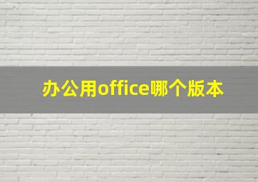 办公用office哪个版本