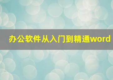 办公软件从入门到精通word