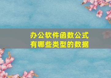 办公软件函数公式有哪些类型的数据