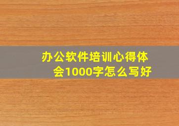 办公软件培训心得体会1000字怎么写好