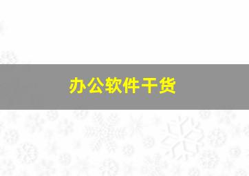 办公软件干货