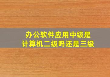 办公软件应用中级是计算机二级吗还是三级