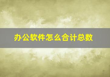 办公软件怎么合计总数