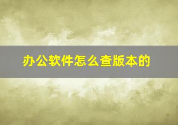 办公软件怎么查版本的