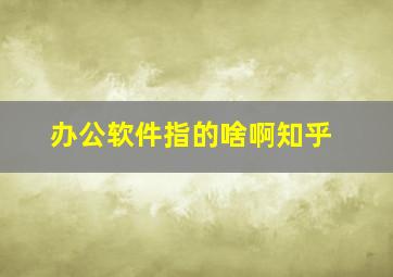 办公软件指的啥啊知乎