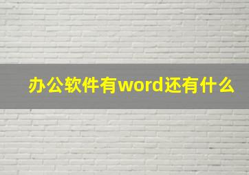 办公软件有word还有什么