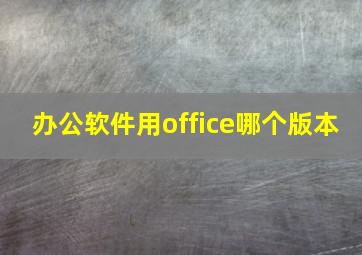 办公软件用office哪个版本