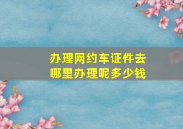 办理网约车证件去哪里办理呢多少钱