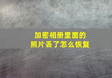 加密相册里面的照片丢了怎么恢复