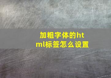 加粗字体的html标签怎么设置