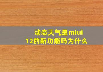 动态天气是miui12的新功能吗为什么