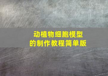 动植物细胞模型的制作教程简单版