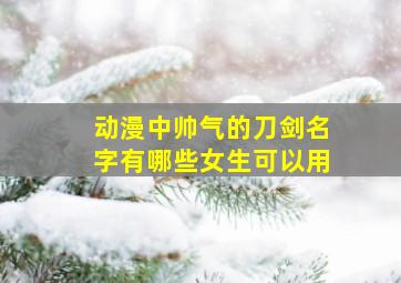 动漫中帅气的刀剑名字有哪些女生可以用