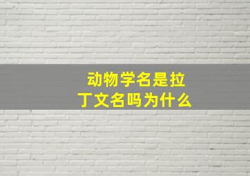 动物学名是拉丁文名吗为什么