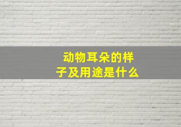 动物耳朵的样子及用途是什么