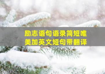 励志语句语录简短唯美加英文短句带翻译