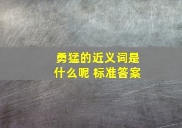 勇猛的近义词是什么呢 标准答案