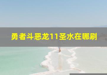 勇者斗恶龙11圣水在哪刷