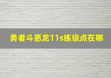 勇者斗恶龙11s练级点在哪