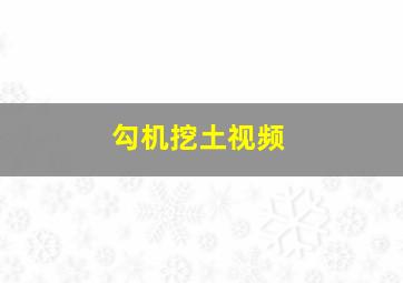 勾机挖土视频