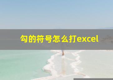 勾的符号怎么打excel