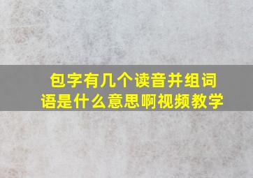 包字有几个读音并组词语是什么意思啊视频教学