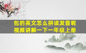 包的英文怎么拼读发音呢视频讲解一下一年级上册