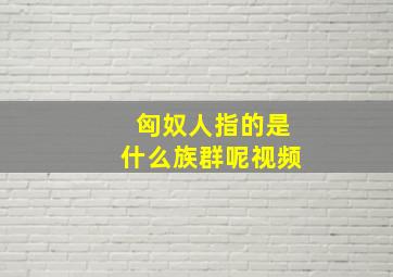 匈奴人指的是什么族群呢视频