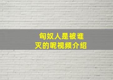 匈奴人是被谁灭的呢视频介绍