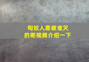 匈奴人是被谁灭的呢视频介绍一下