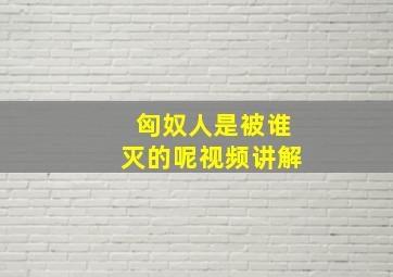 匈奴人是被谁灭的呢视频讲解