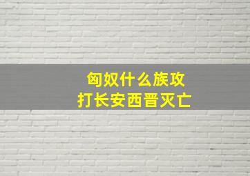 匈奴什么族攻打长安西晋灭亡