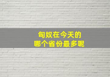 匈奴在今天的哪个省份最多呢