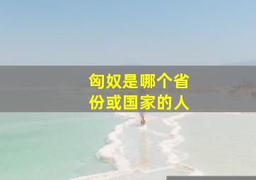 匈奴是哪个省份或国家的人