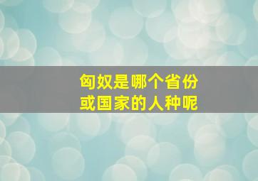 匈奴是哪个省份或国家的人种呢