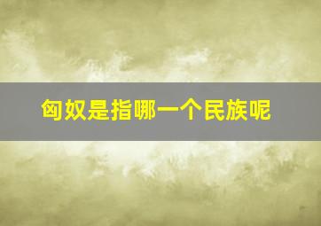 匈奴是指哪一个民族呢