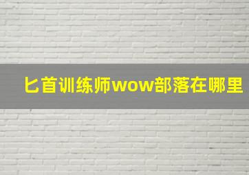 匕首训练师wow部落在哪里