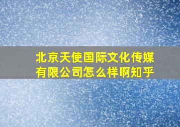 北京天使国际文化传媒有限公司怎么样啊知乎