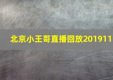 北京小王哥直播回放201911